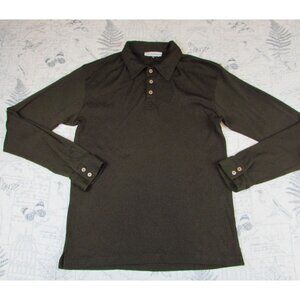Todd Oldham Jeans Vintage sexy slinky brown knit button down shirt mens size XL